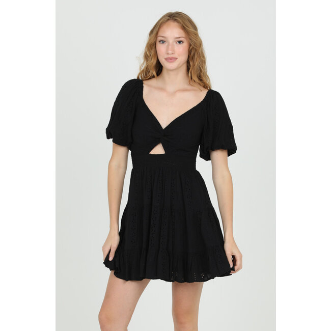 Angie Angie Keyhole Dress w/ Puff Sleeve(C4B91)