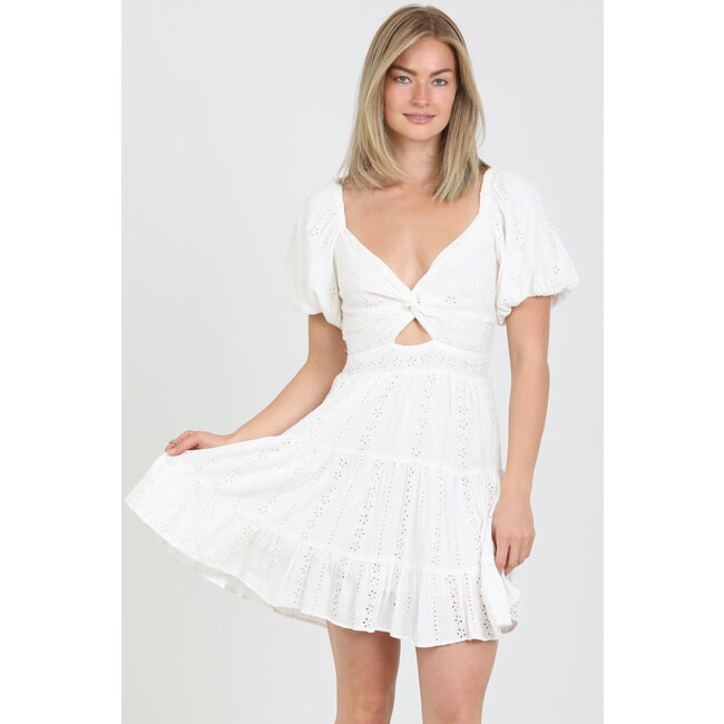 Angie Angie Keyhole Dress w/ Puff Sleeve(C4B91)