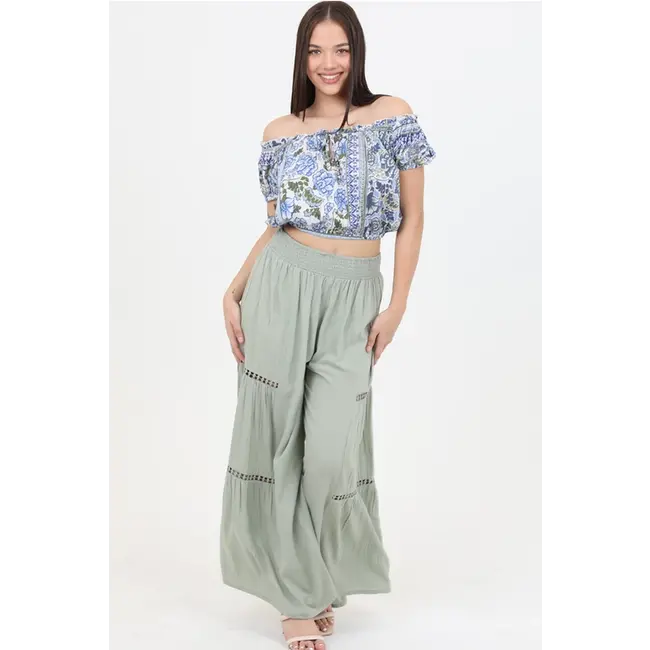 Angie Angie Palazzo Pant/lace(25R84)