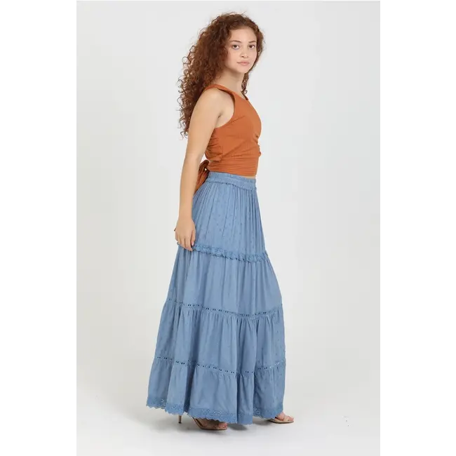 Angie Angie Maxi Skirt w/High Slit(26P74)