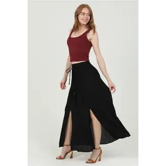 Angie Angie Double Slit Maxi Skirt (B6A55)