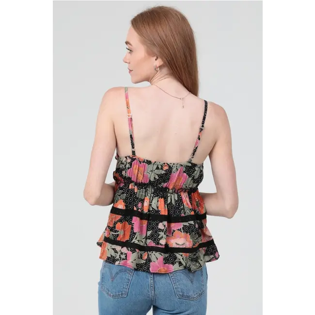 Angie Angie V-Neck Lace Trim Tank Top (C2C99)