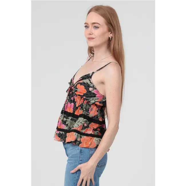 Angie Angie V-Neck Lace Trim Tank Top (C2C99)