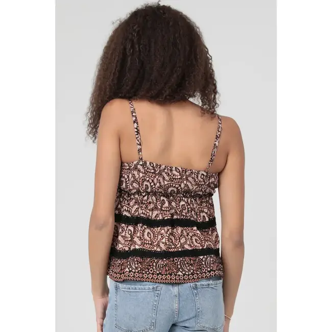 Angie Angie V-Neck Lace Trim Tank(C2C99)