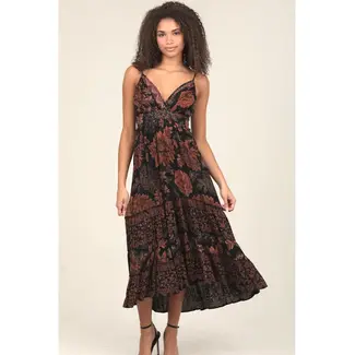 Angie Angie Spag Strap Maxi w/ Smock Back (C4E31)