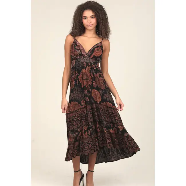 Angie Angie Spag Strap Maxi w/ Smock Back (C4E31)