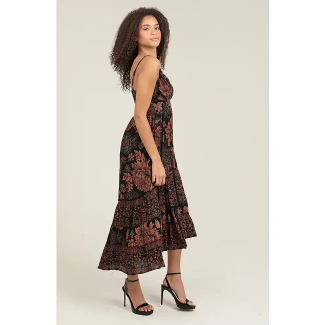 Angie Angie Spag Strap Maxi w/ Smock Back (C4E31)