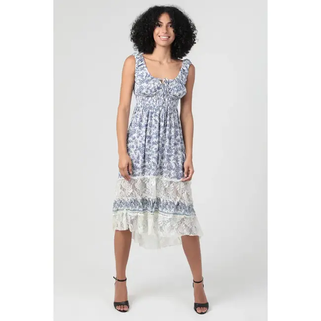 Angie CAP SLEEVE TIE BUST MIDI (C4H04)