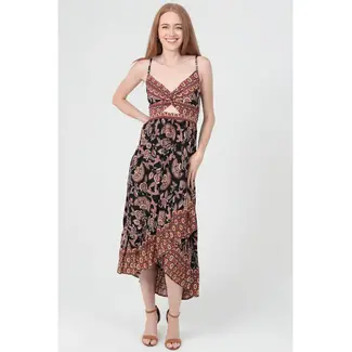 Angie Angie Spag Strap Dress with Twist Front (C4J82)