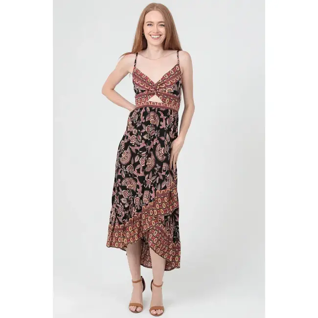 Angie Spag Strap Dress with Twist Front (C4J82)