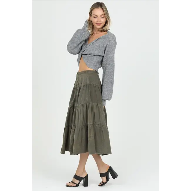 Angie Angie Button Detail Maxi Skirt (H6103) ASIS