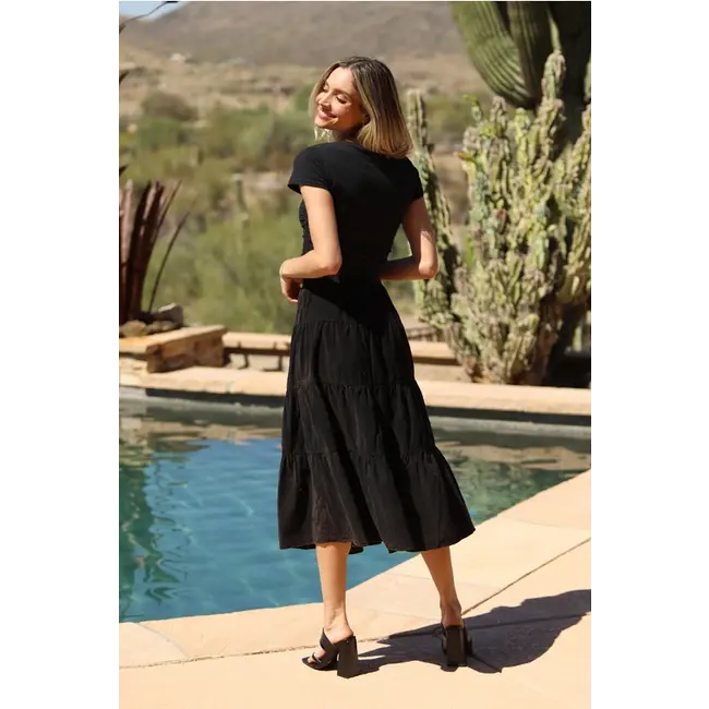 Angie Angie Button Detail Maxi Skirt (H6103) ASIS