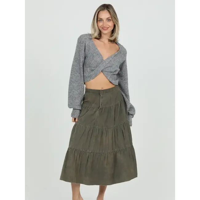 Angie Angie Button Detail Maxi Skirt (H6103) ASIS