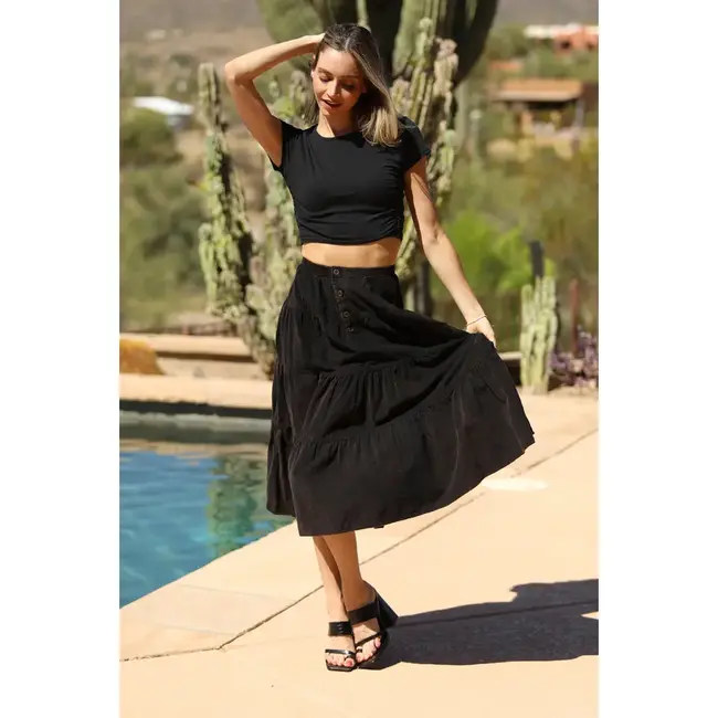 Angie Angie Button Detail Maxi Skirt (H6103) ASIS