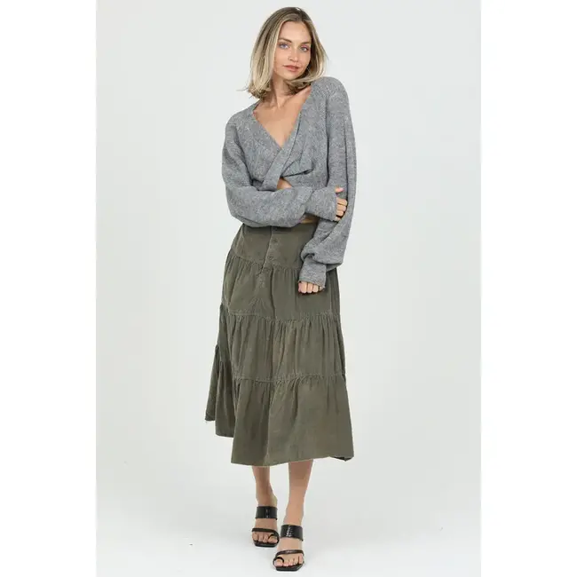 Angie Angie Button Detail Maxi Skirt (H6103) ASIS