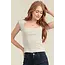 Angie Cap Slv Pointelle Top (X2EB2) ASIS