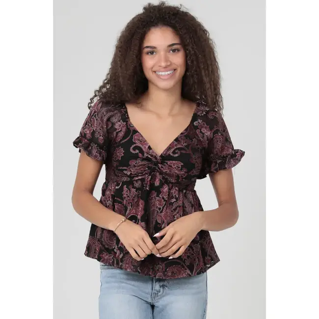 Angie Angie Twist front SS top(C2186)