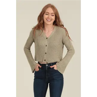 Angie Angie Cropped Button Front Cardigan (XHT52)