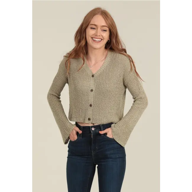 Angie Angie Cropped Button Front Cardigan (XHT52)