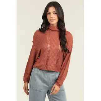 Angie Angie Long Sleeve Cowl Neck Sweater (XHT60)