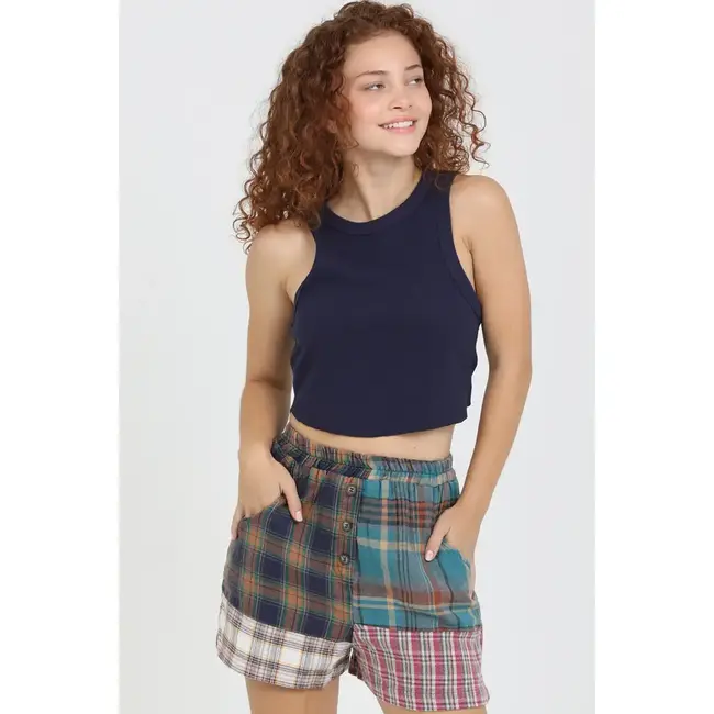 Angie Angie Plaid Flannel Short (BS879)