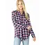 Angie Angie Plaid Flannel Fringe Hem (B2U78)