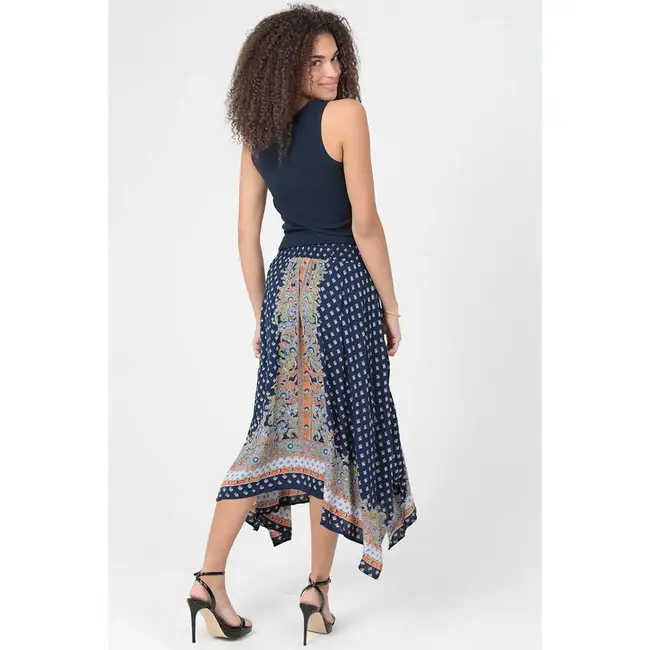 Angie Smoked Waist Asymetrical Skirt (B6B52)