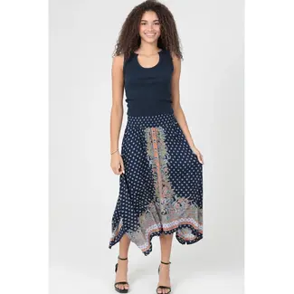 Angie Angie Smoked Waist Asymetrical Skirt (B6B52)