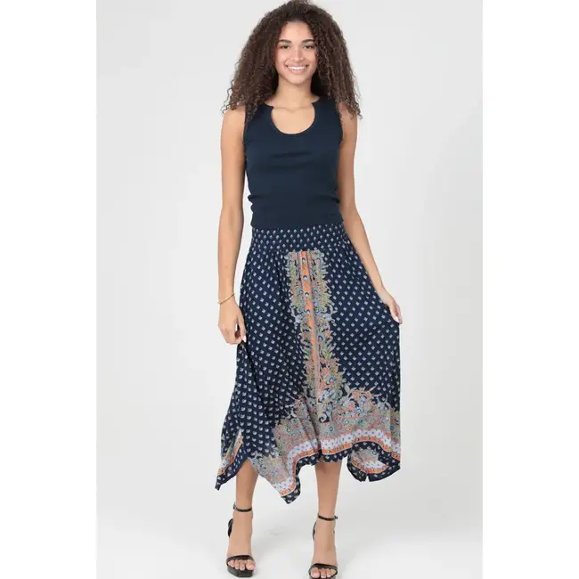 Angie Angie Smoked Waist Asymetrical Skirt (B6B52)