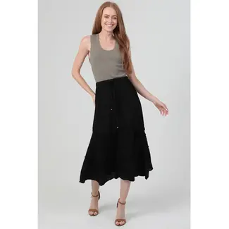 Angie Angie Tie Waist Ruffled Maxi Skirt (H6315)