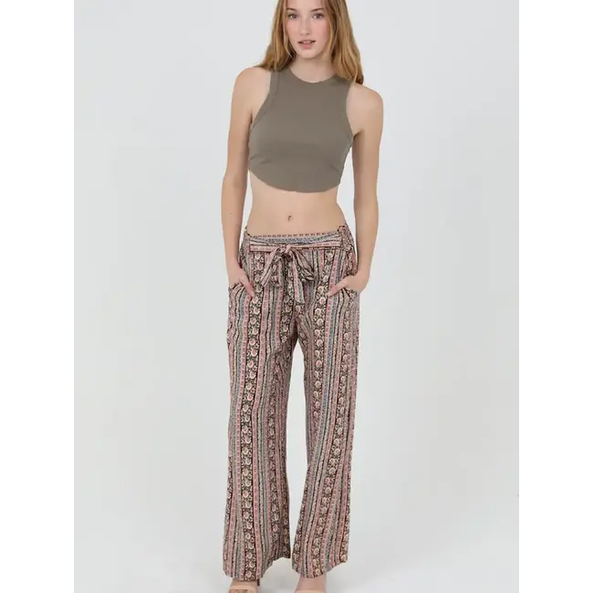 Angie Wide Leg Pants Self Tie (25C71)