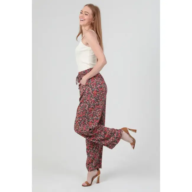 Angie Angie Smocked Waist Straight Leg W Pocket (B3737)