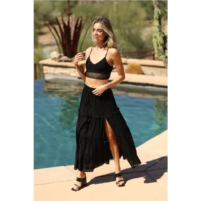 Angie Angie Maxi Skirt w/High Slit(26P74)