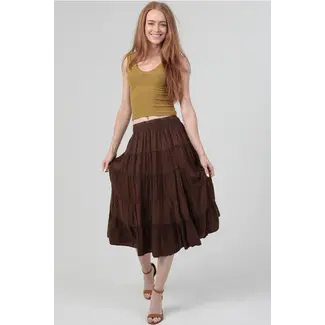 Angie Angie Smock Waist Midi Skirt (B6A73)