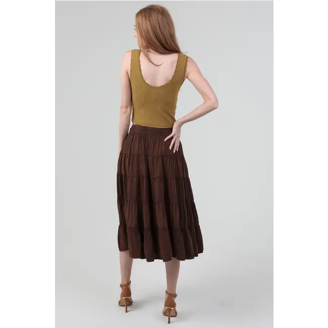 Angie Angie Smock Waist Midi Skirt (B6A73)