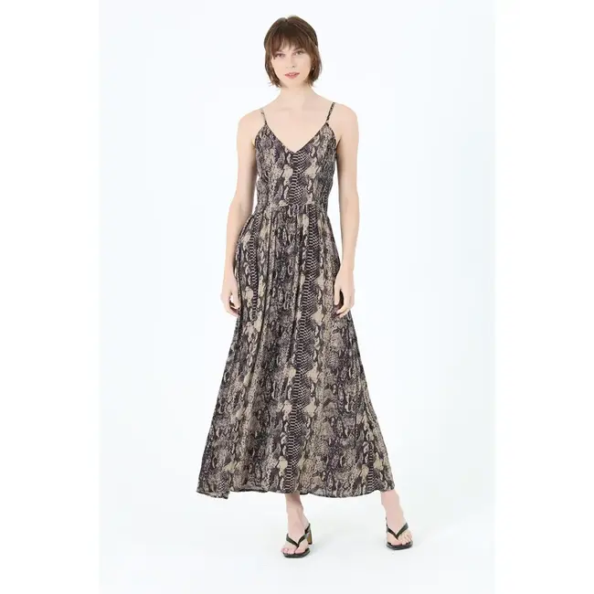 Angie Angie V Neck Dress w/Smocked Sides (F4B70)