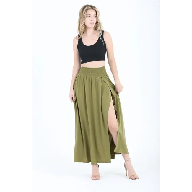 Angie Angie Smocked Waist Maxi Skirt (X6362)