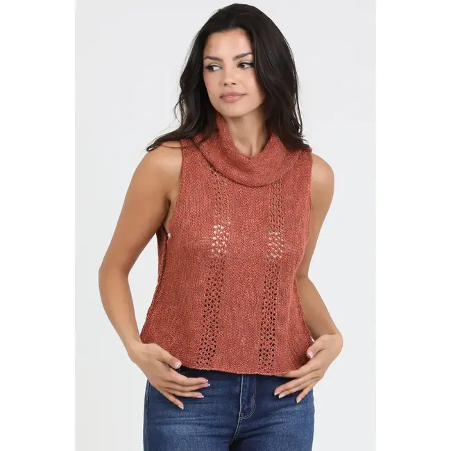 Angie Angie Cowl Neck Sleeveless Swtr Top (XHR21) ASIS