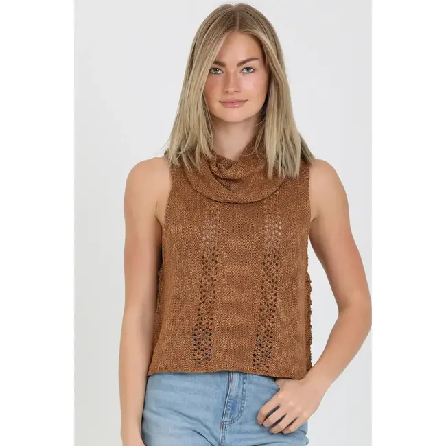 Angie Angie Cowl Neck Sleeveless Swtr Top (XHR21) ASIS