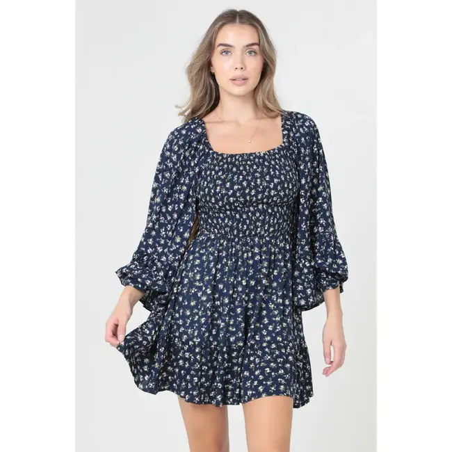 Angie Wide Sleeve Short Dress (C4470)