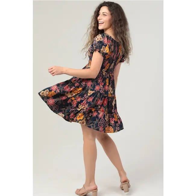 Angie Floral Print Dress (C4507)