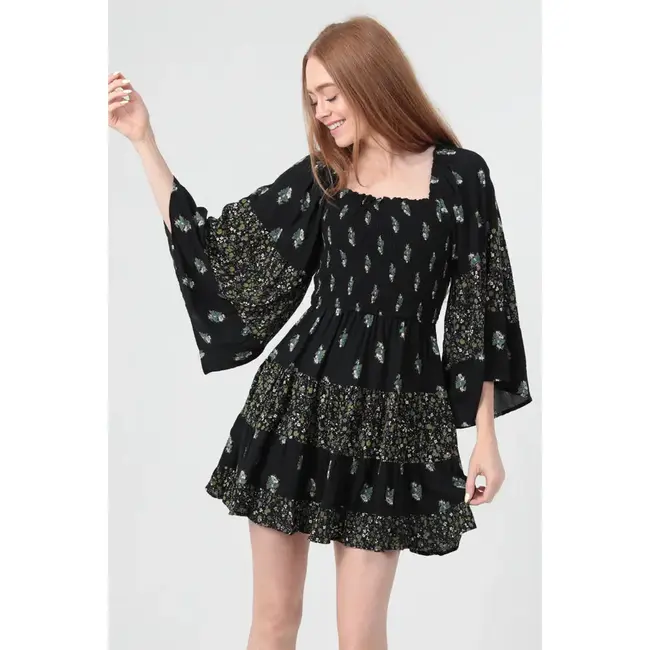 Angie Angie LS Printed dress (C4D06)