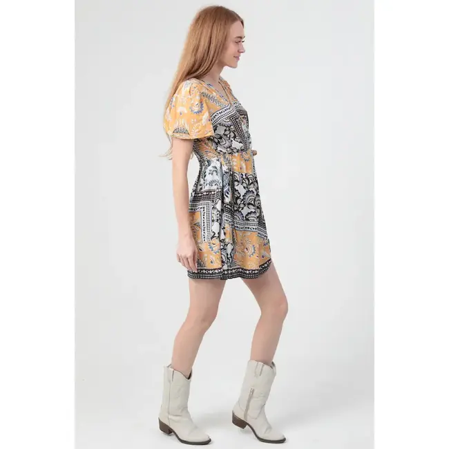 Angie Wrap Dress w/ Lace Edging (C4F54)