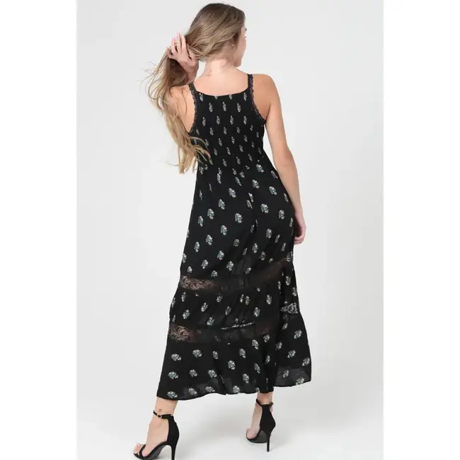 Angie Angie Tiered Maxi w/ Lace Panels (C4G39)