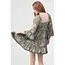 Angie Angie Dress with Crochet on Sleeve Hem and Dress Hem (C4H74)