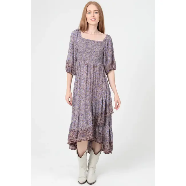Angie Angie Square Neck Smocked Bodice Maxi Dress (C4J93)