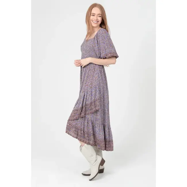 Angie Angie Sq Neck Smocked Maxi Dress(C4J93)