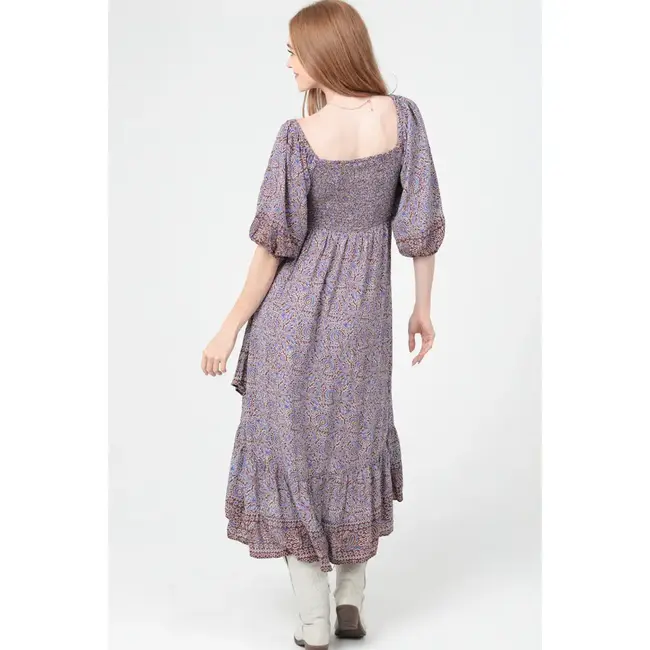 Angie Angie Square Neck Smocked Bodice Maxi Dress (C4J93)