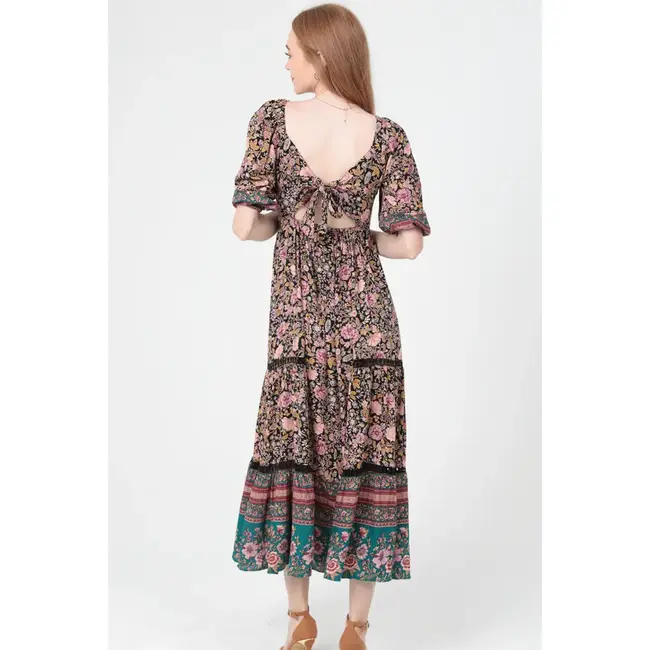 Angie Angie L/S Tie Back Maxi Dress (F4K33)