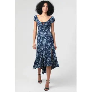 Angie Angie Smocked Bodice Twist Back Maxi Dress (F4K79)